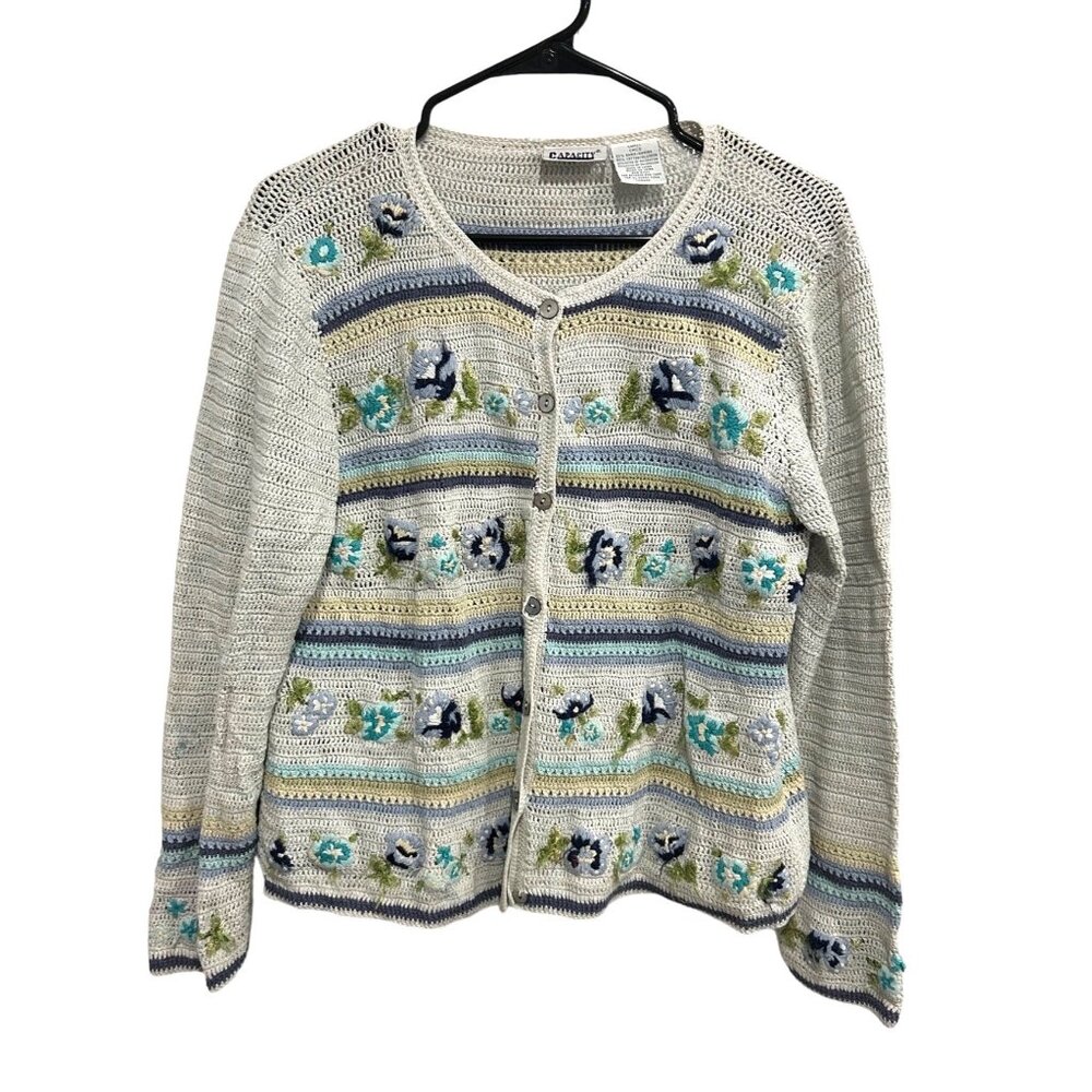 Vintage Capacity Embroidered Cardigan Sweater S